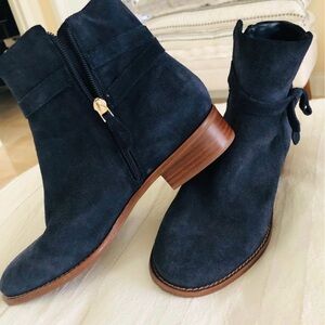 Talbots Dark Blue Suede Ankle Booties